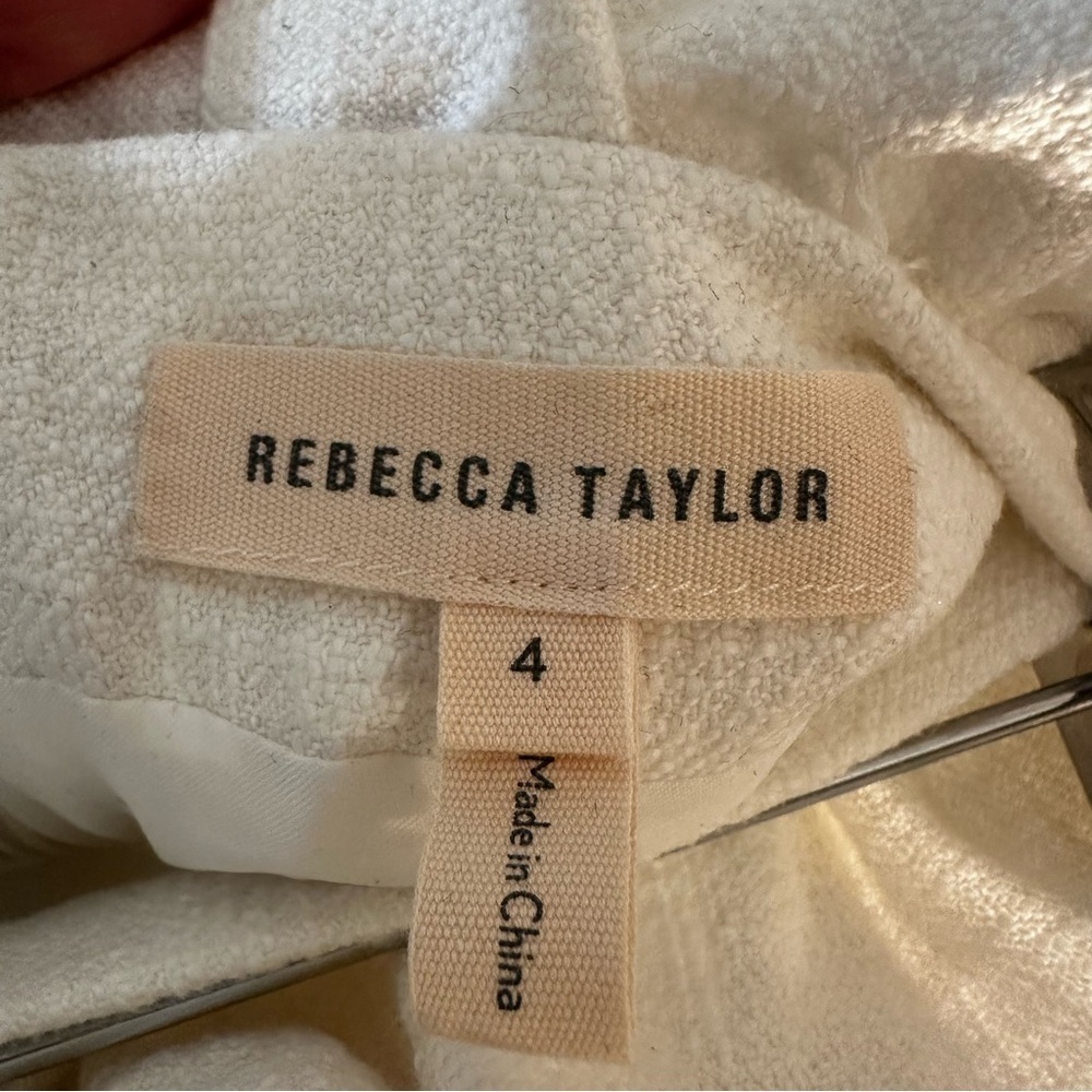 Rebecca Taylor Off-the-Shoulder White Ruffle Dress – Size 4 - Picture 14 of 15